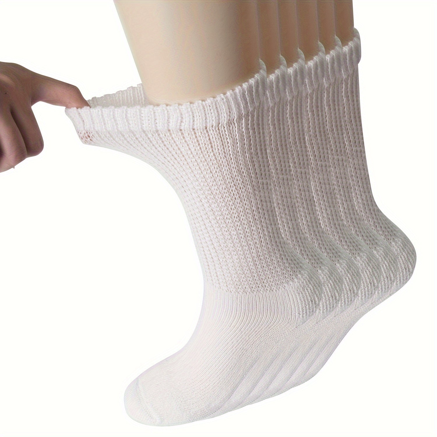 6 Pairs Wide Diabetic Ankle Socks Non Binding Soft Toe Socks Men & Wo