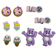 Purple Bear Cartoon Shoe Charms for Clogs Garden Shoes Decoration