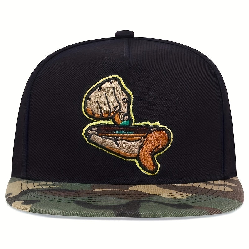 Hands Embroidered Snapback Hat Hip Hop Unisex Baseball Cap