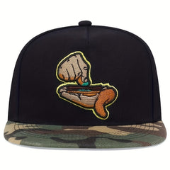 Hands Embroidered Snapback Hat Hip Hop Unisex Baseball Cap