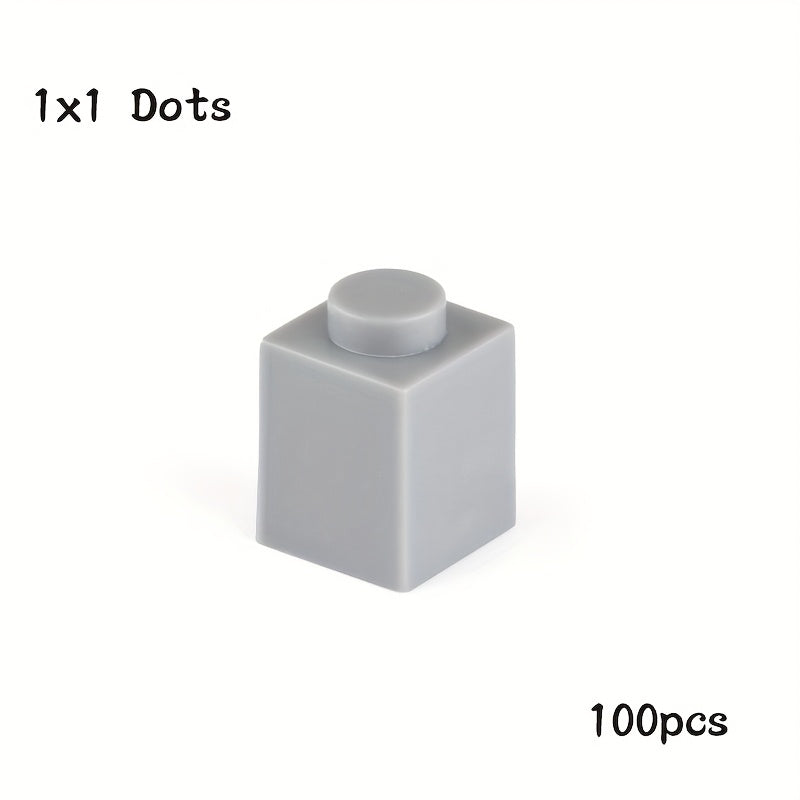 100pcs Building Blocks 1x1 Holes Puzzle Educational Toy MOC Parts