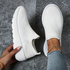 Knit Slip On Sneakers Breathable Walking Shoes