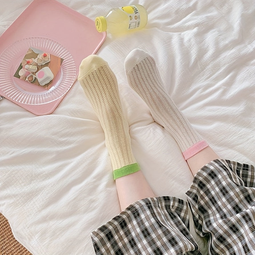 Colorblock Crew Socks Women's Stockings & Hosiery