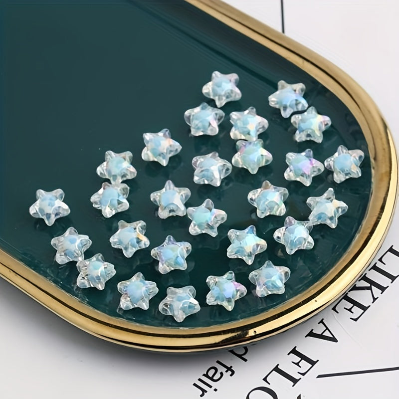 20pcs 12mm Plated Acrylic Star Inner Beads DIY Jewelry Accessories