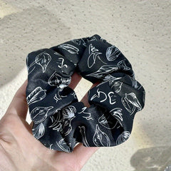 Ink Lines Print Scrunchies Hair Tie Hair Rope Ponytail Holder Women Girls