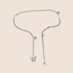 Butterfly Waist Chain with Tassel Silvery Belt for Women