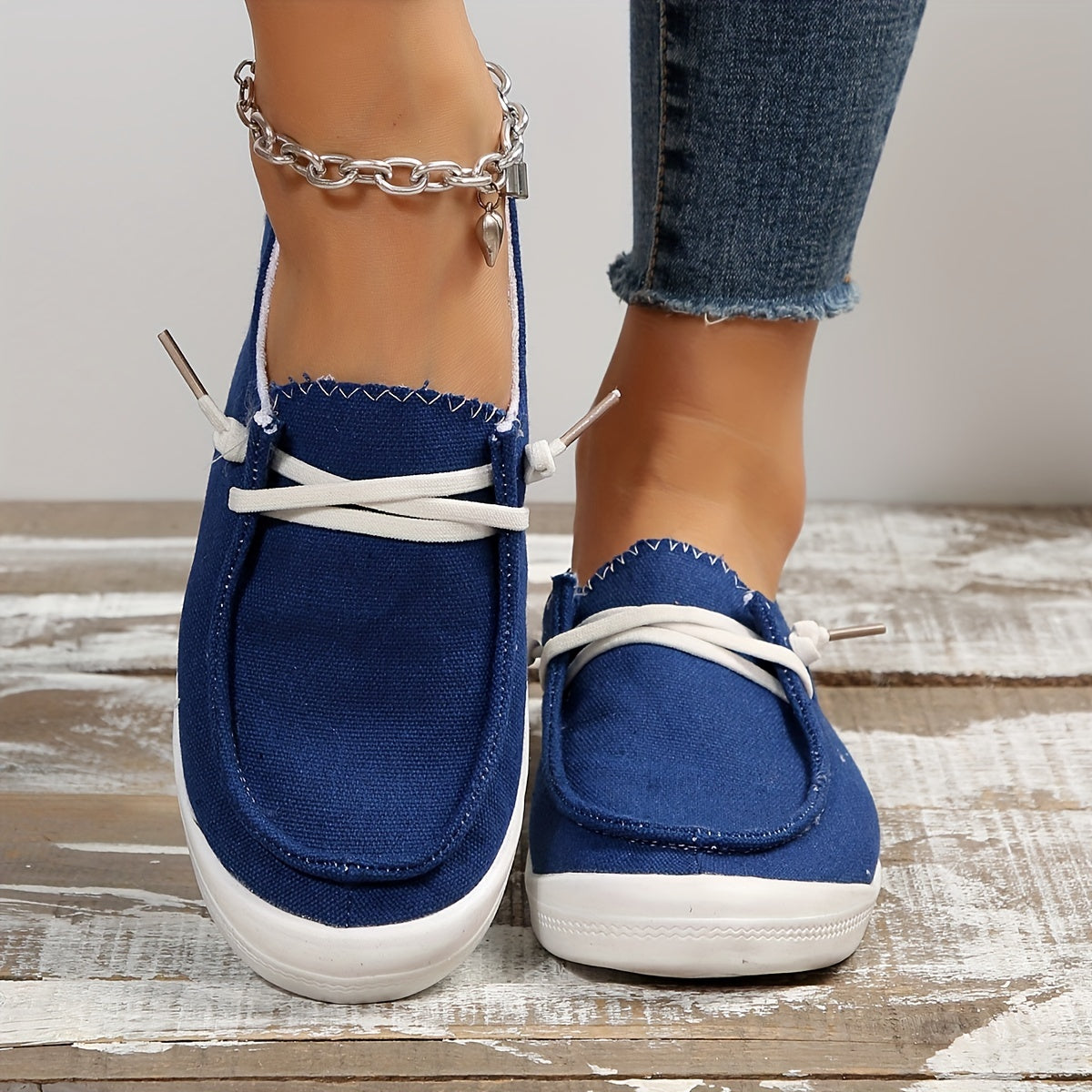 Women's Casual Canvas Lace Up Shoes Lightweight Low Top Walking Shoes