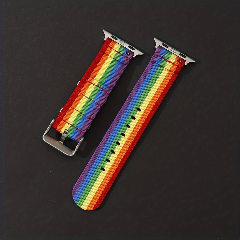 Rainbow Nylon Watch Strap For Smart Watch