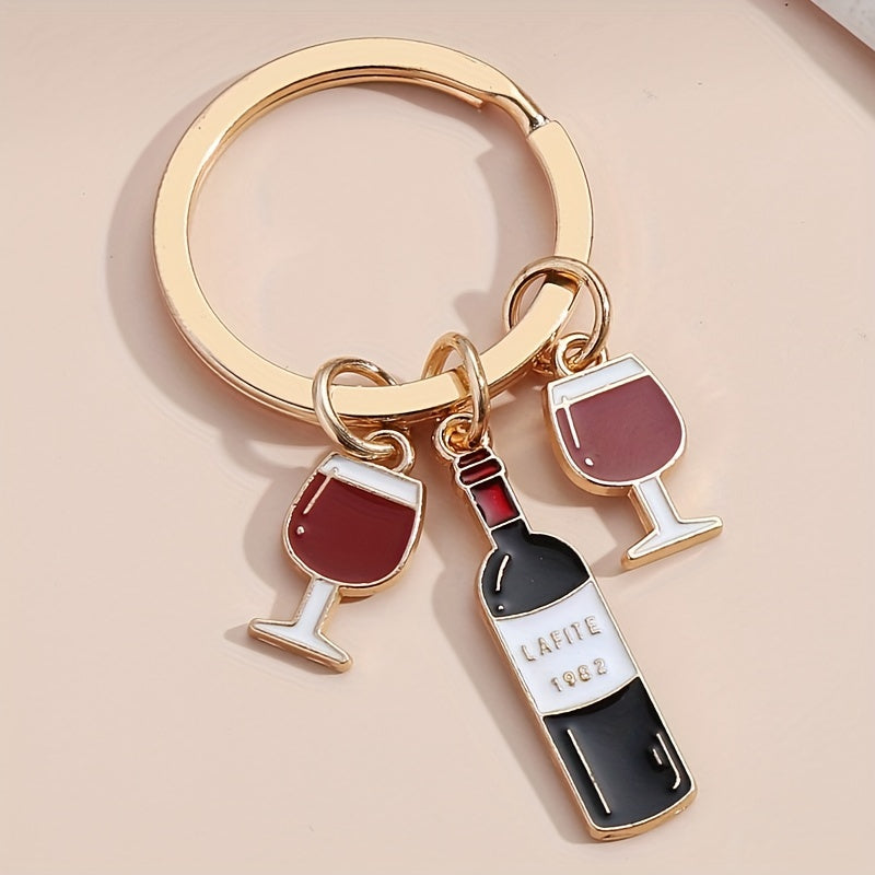Cartoon Beer Keychain Creative Key Ring Purse Bag Backpack Car Charm