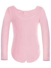 Girls Long Sleeve Bodysuit Leotards Back Bow Ballet Dance Outfit Kids Clothes