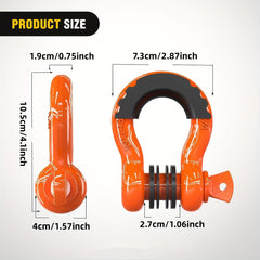 2pcs 3/4 D Ring Shackle 28.5T Break Strength 7/8'' Pin Heavy Duty Recovery