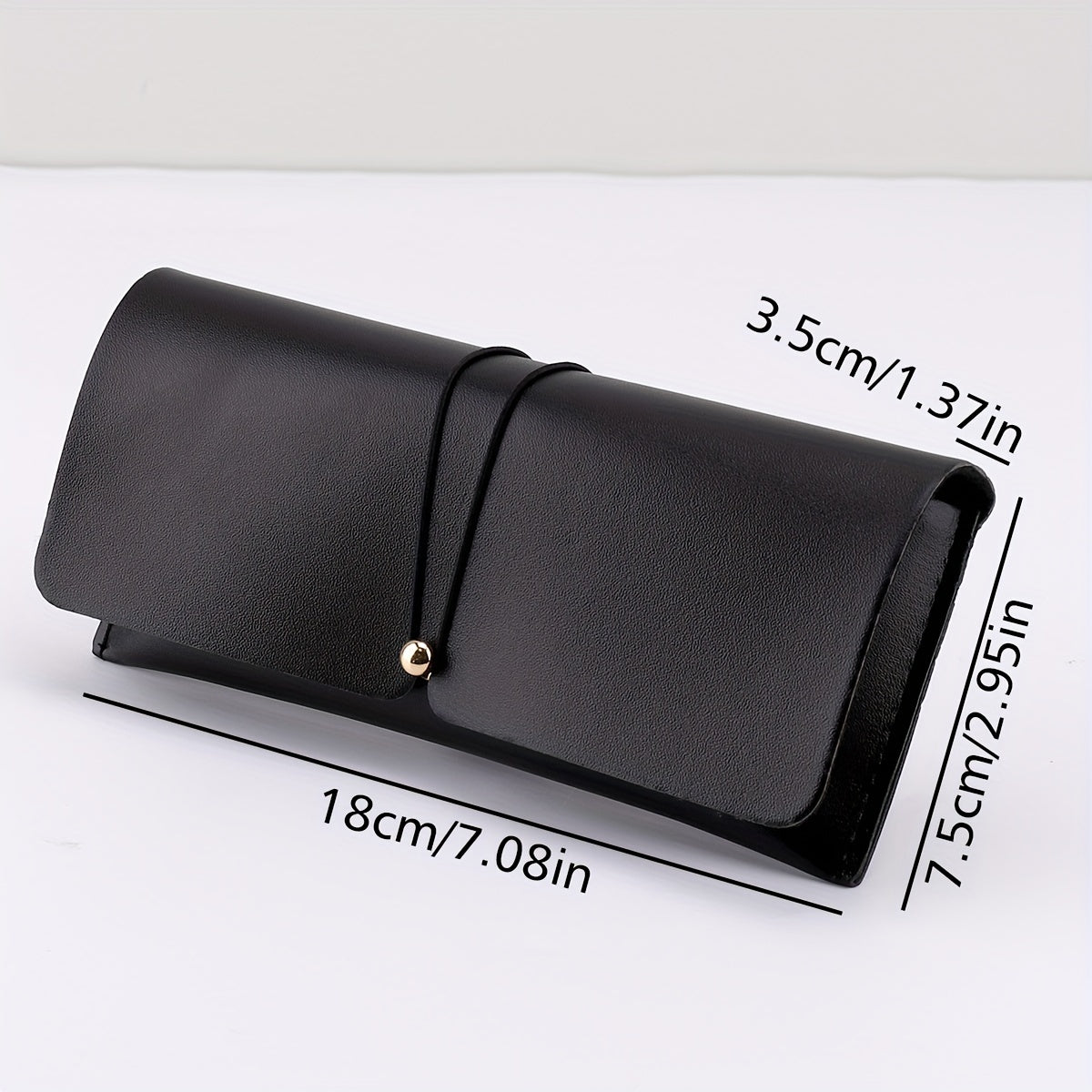 Solid PU Leather Sunglasses Storage Case Pouch Portable Eyewear Container
