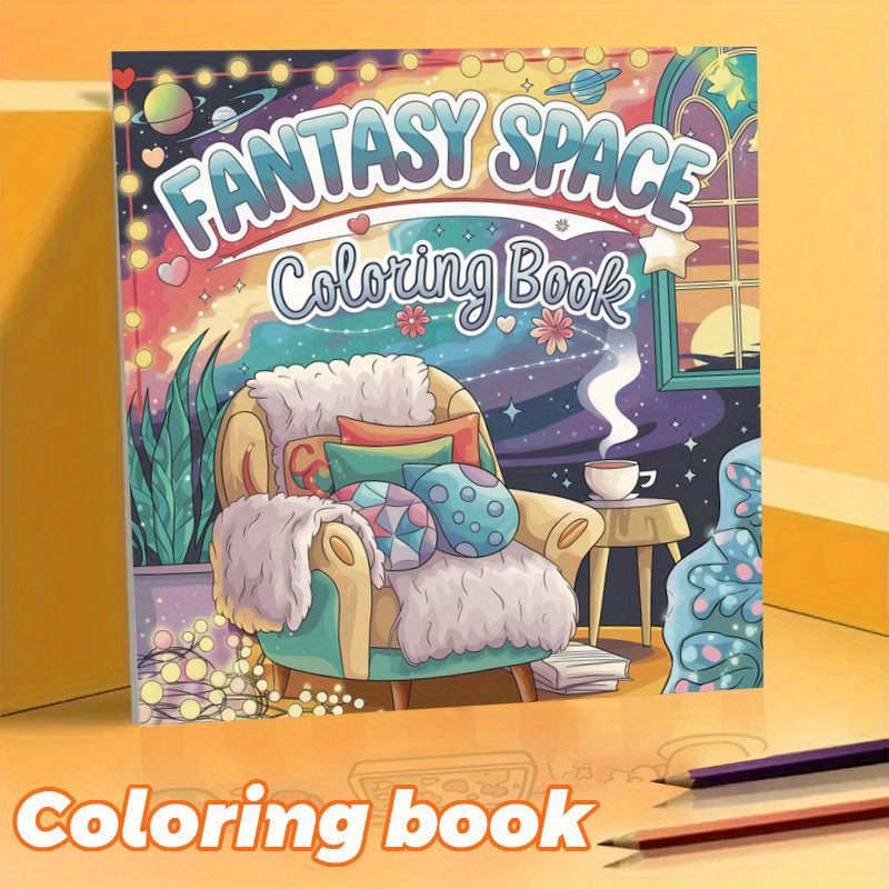 Fantasy Space Coloring Book for Adults - 22 Pages