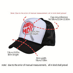 Racket Print Baseball Cap Hip Hop Mesh Trucker Hat