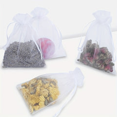 10pcs Organza Gift Bags For Party Wedding Sheer Drawstring Pouch