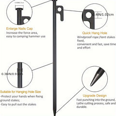 8pcs Tent Extended Ground Nails for Camping Beach Camp