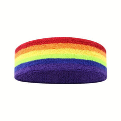 Rainbow Sweat Absorption Headband Stretchy Yoga Fitness Exercise Sweatband