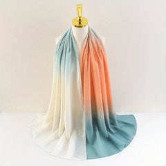 Large Thin Chiffon Hijab Gradient Turban Soft Shawl Wrap