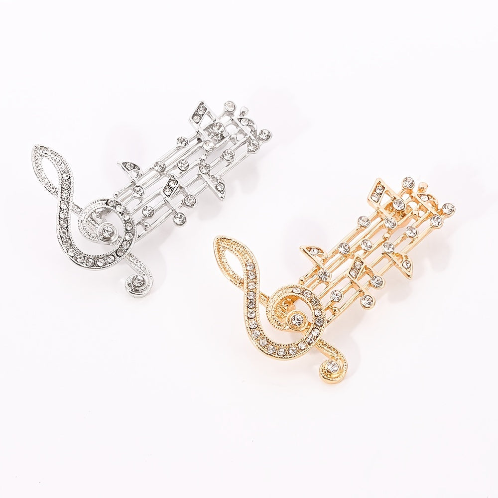 Rhythm Full Drill Jumping Brooch Women's Sweater Corsage Anti-lapsing Pin
