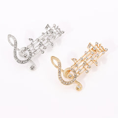 Rhythm Full Drill Jumping Brooch Women's Sweater Corsage Anti-lapsing Pin