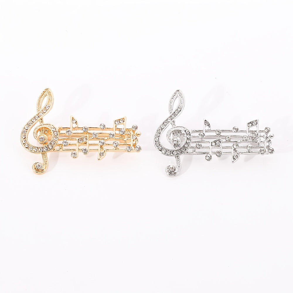 Rhythm Full Drill Jumping Brooch Women's Sweater Corsage Anti-lapsing Pin