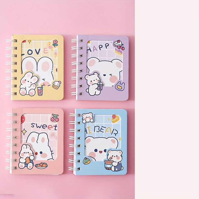 Set Of 4 Hand Account Book Pocket Coil Portable Loose leaf Novelty Small Book