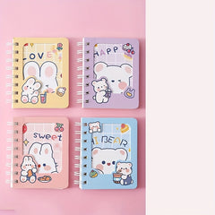 Set Of 4 Hand Account Book Pocket Coil Portable Loose leaf Novelty Small Book