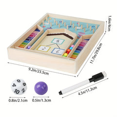 Wooden Number Reading Beads Math Addition Games Learning Activity