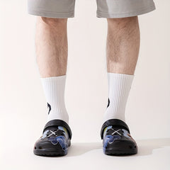 Men's Cartoon Print Platform Clogs