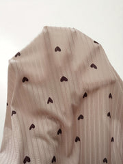 Heart Print Pajama Set V Neck Cami Top & Lace Trim Shorts