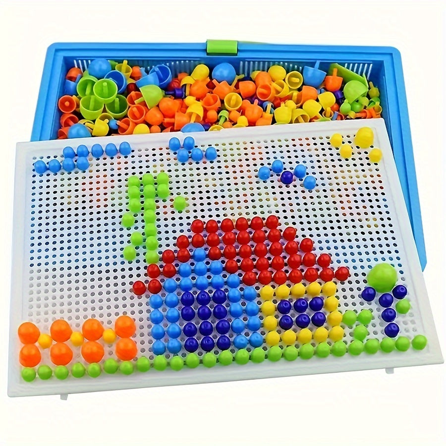 296pcs DIY Mushroom Building Block Game Set Plastic Home Education Puzz
