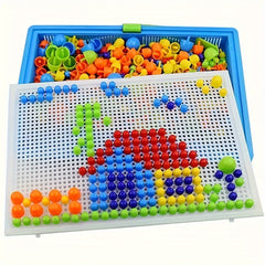 296pcs DIY Mushroom Building Block Game Set Plastic Home Education Puzz