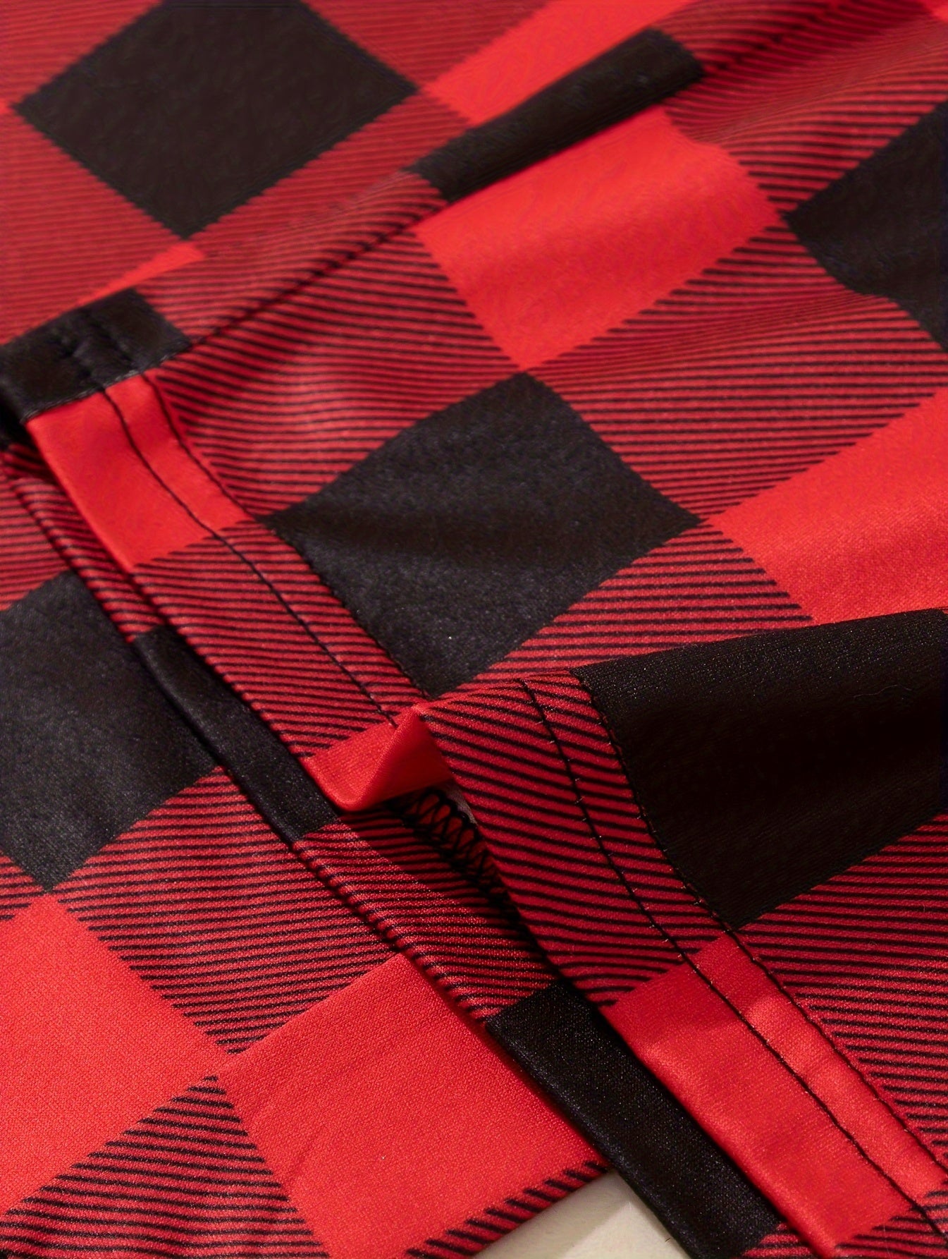  Slogan Print Plaid Lounge Set Tee & Pants Pajamas