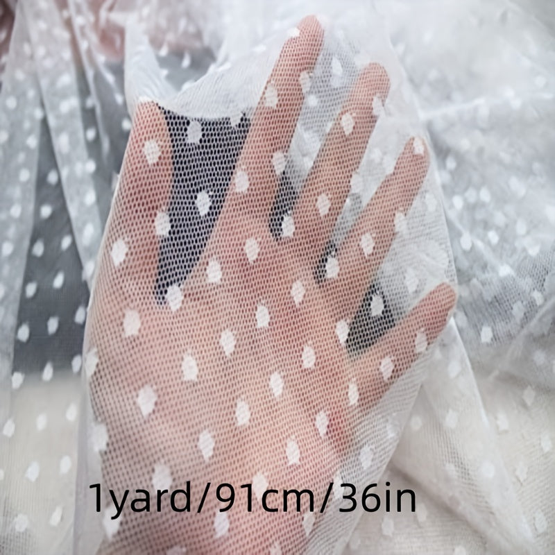 Stretchable Polka Dot Lace Tulle Fabric Mesh for DIY Dress