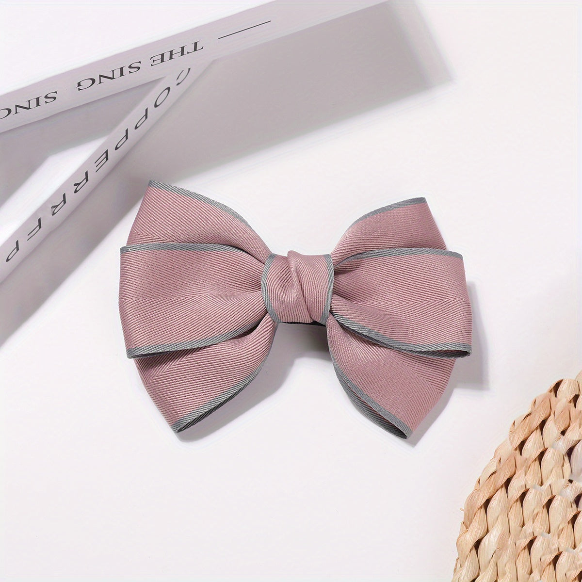 Fabric Bowknot Hair Clip Non slip French Barrette Side Clip Hair Accessories