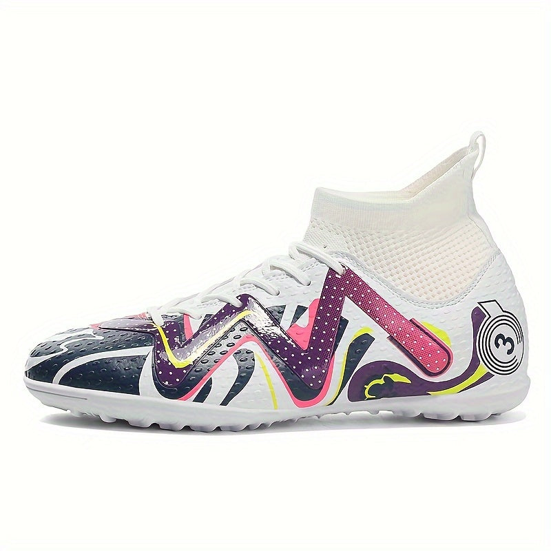 Boy's High Top Turf Football Boots TF Soccer Cleats