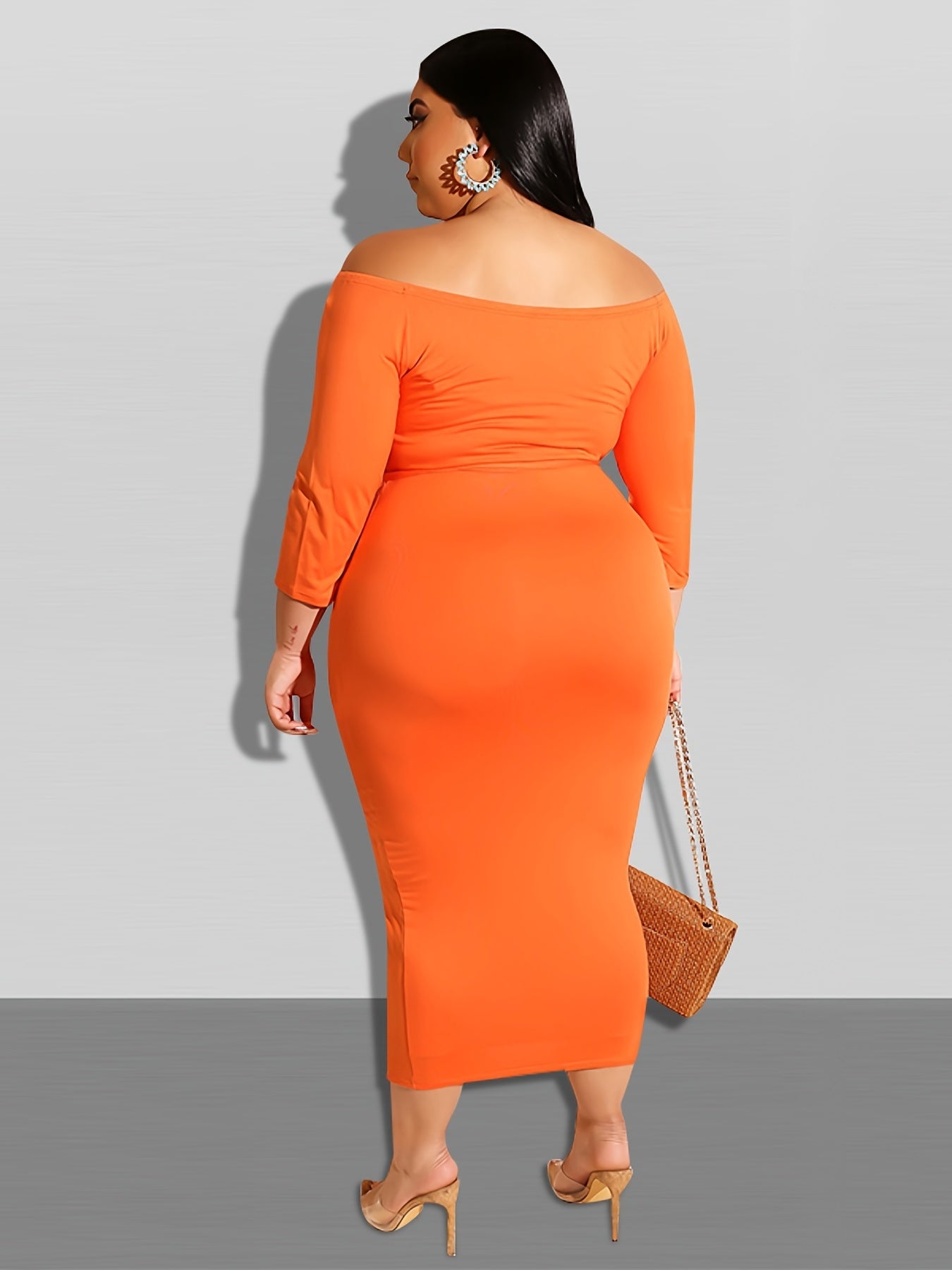  Off Shoulder Bodycon Maxi Dress
