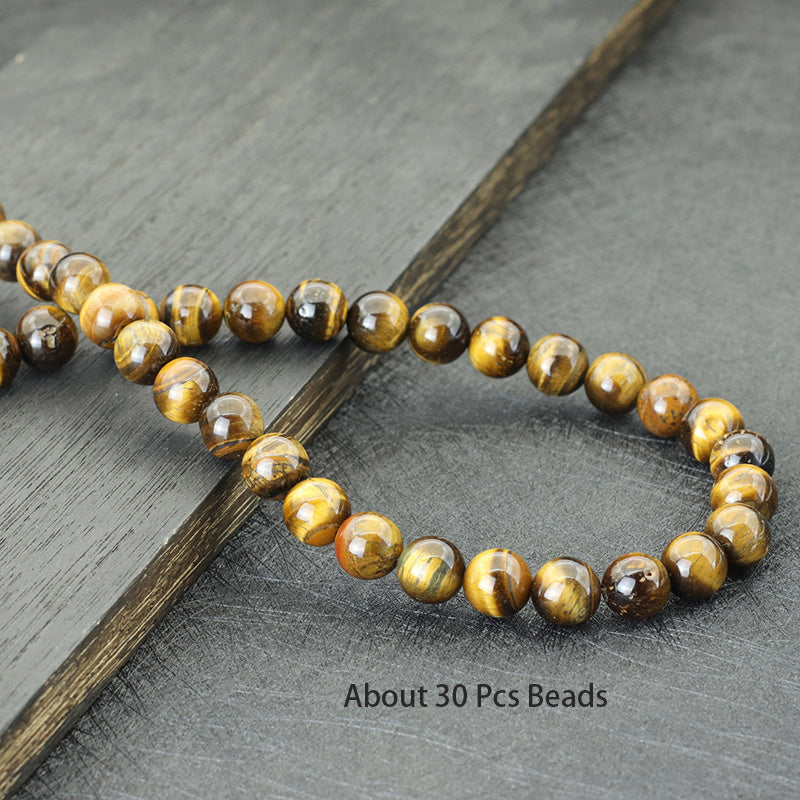 Natural Tiger Eye Stone Beads Smooth Brown for Jewelry Making