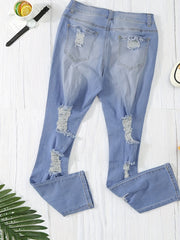  Washed Ripped High Rise Stretch Skinny Jeans