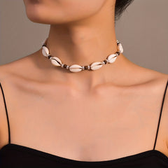 Vintage Braided Shell Ladies Necklace Summer Beach Style Neck Jewelry