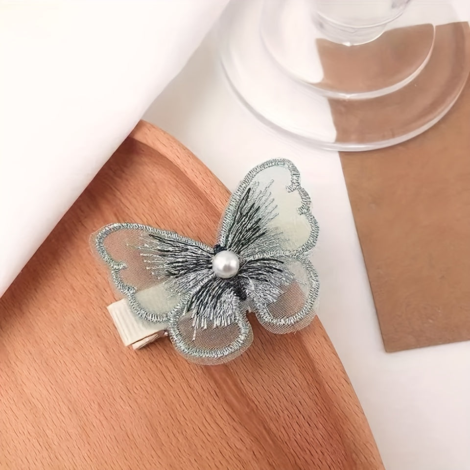 18pcs Embroidered Butterfly Hair Clips Lace Hair Clip for Women Girls