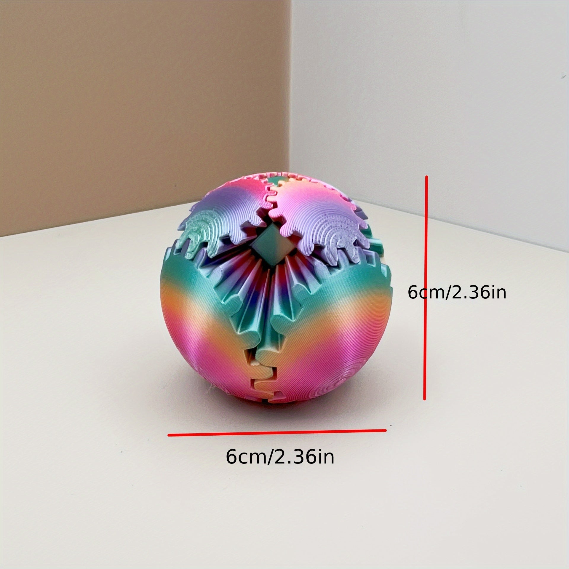 3 Pack 3D Printed Gradient Gear Balls for Desk Decor