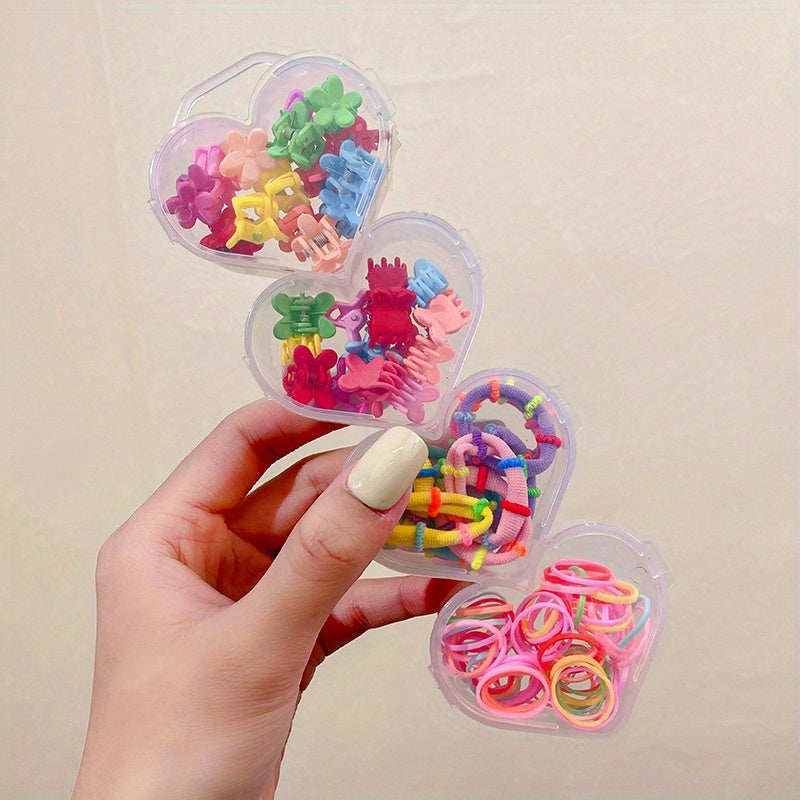 320pcs Macaron Hair Accessories Elastic Hair Tie Claw Clip