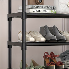 Entryway Coat and Shoe Rack with Hooks and Shelf