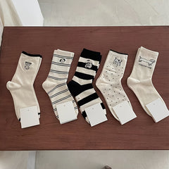 Cartoon Dog Print Socks Women's Stockings Hosiery
