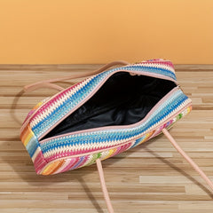 Colorful Straw Woven Shoulder Bag Large Capacity