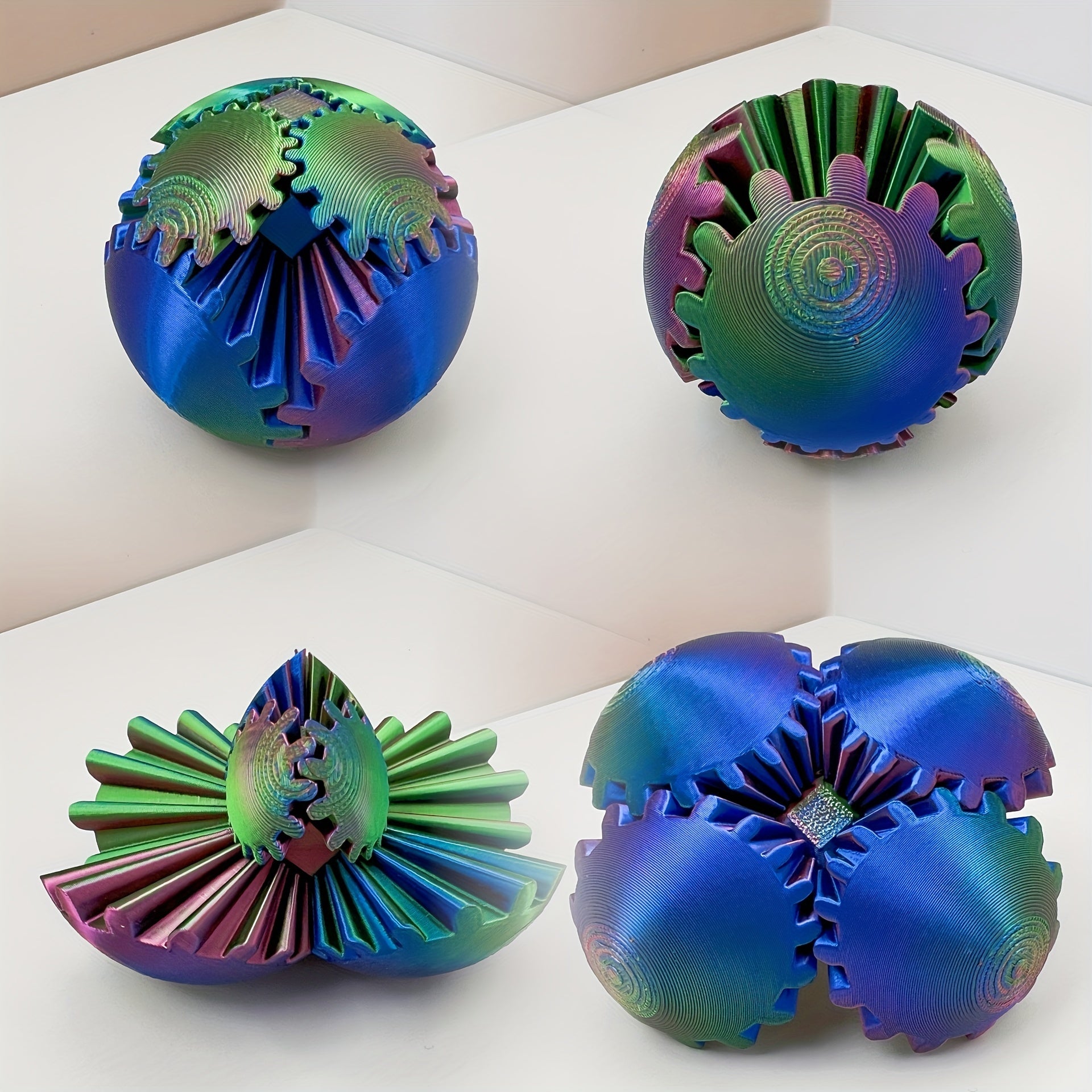 3D Printed Rotating Gear Ball Gradient Relax Desk Decor