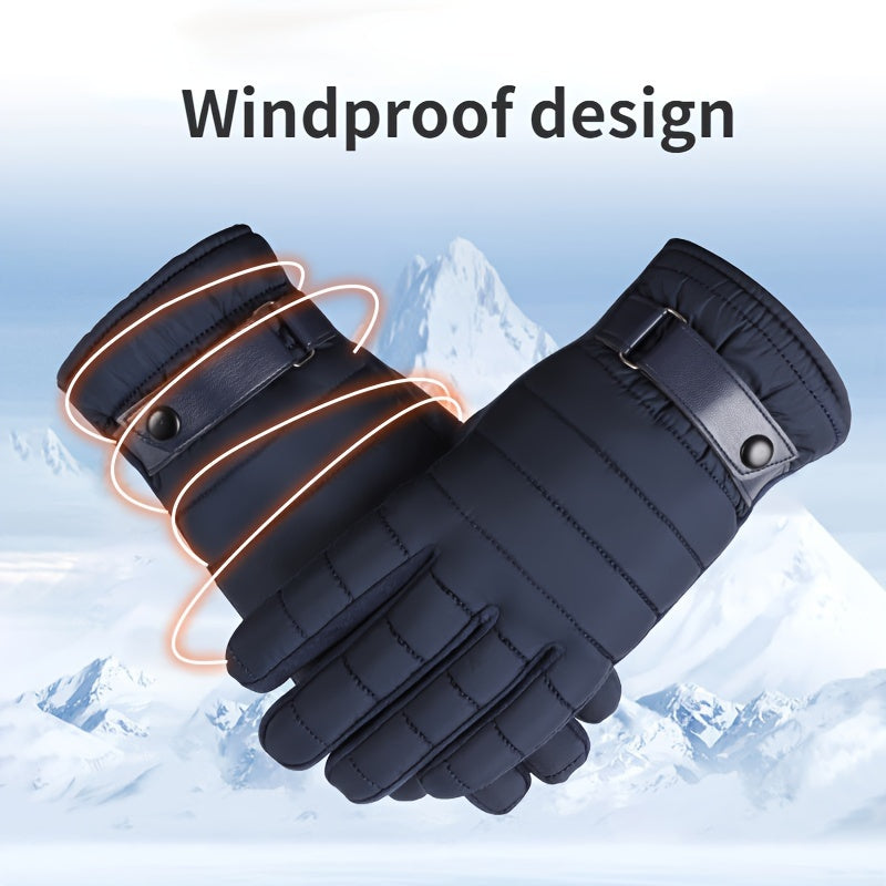 Men's Winter Cycling Gloves Full Finger Touch Screen Windproof