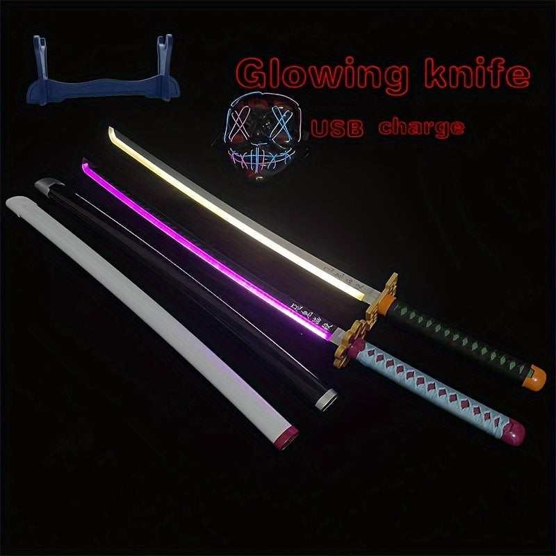 Katana Sword With Lights USB Charging Anime Sword Halloween Cosplay