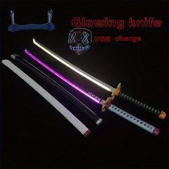Katana Sword With Lights USB Charging Anime Sword Halloween Cosplay